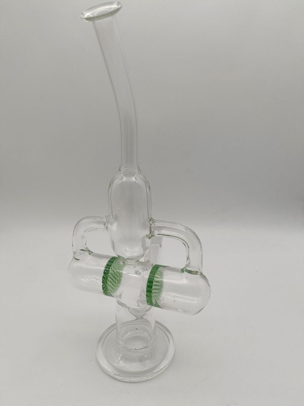 Hookah Shisha Glass Recycler Bong 9 Inch Smoking 14.4mm Glass Bong Bubbler Water Pipe