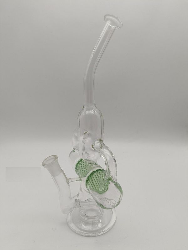 Hookah Shisha Glass Recycler Bong 9 Inch Smoking 14.4mm Glass Bong Bubbler Water Pipe