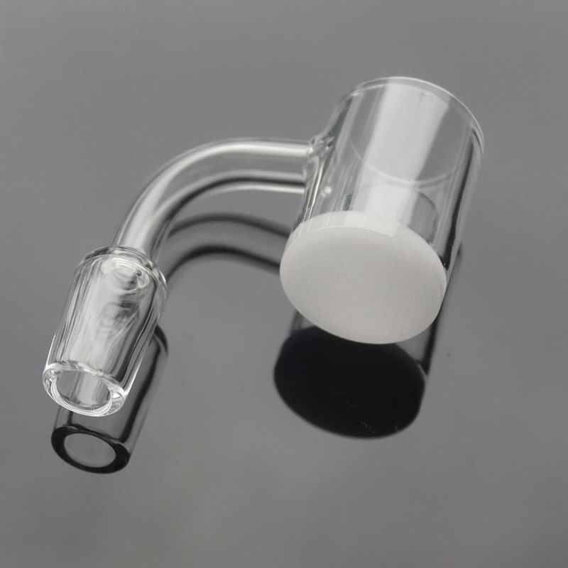 Verre à fumer Bong Banger Nail Set 25mm Fond opaque avec bouchon de carburateur et perles Terp