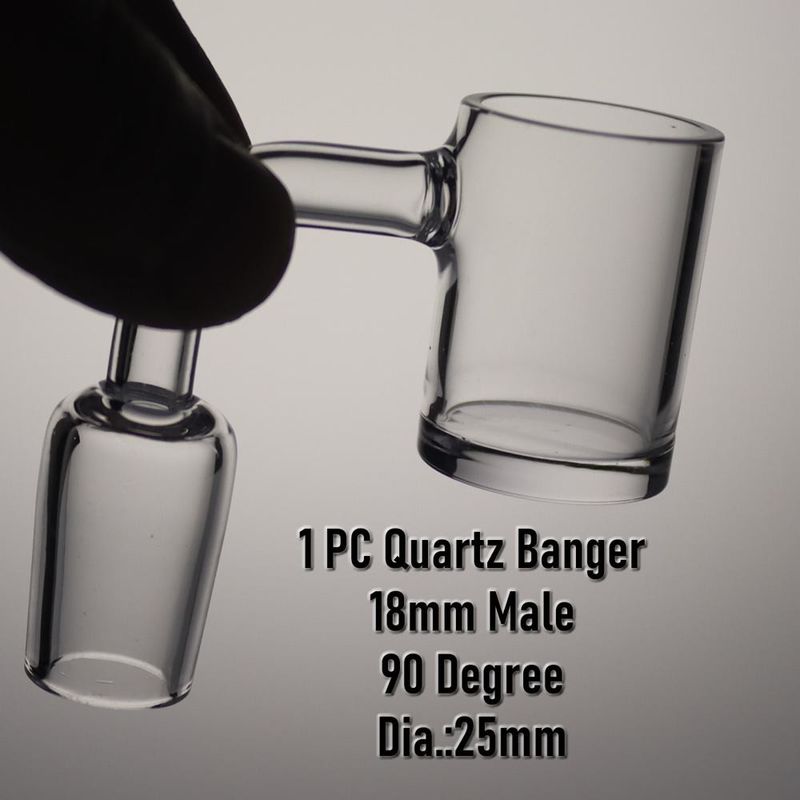 Smoking Dab Rig 14 mm Quartz Banger Nail 18 mm mâle 90 degrés 25 mm avec perles Terp