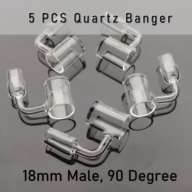 Smoking Dab Rig 14 mm Quartz Banger Nail 18 mm mâle 90 degrés 25 mm avec perles Terp
