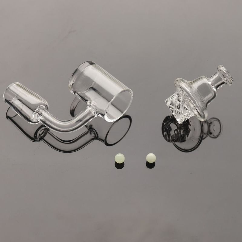 Smoking Dab Rig 14 mm Quartz Banger Nail 18 mm mâle 90 degrés 25 mm avec perles Terp
