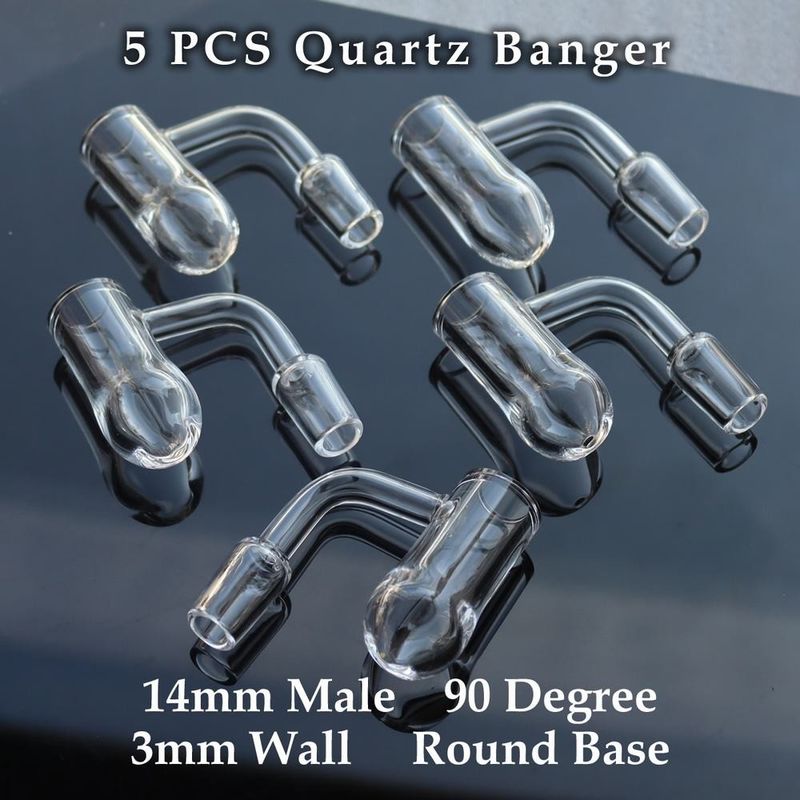 3mm Round Bottom Glass Bong Banger 14 Mm 90 Degree Banger Smoking Accessories